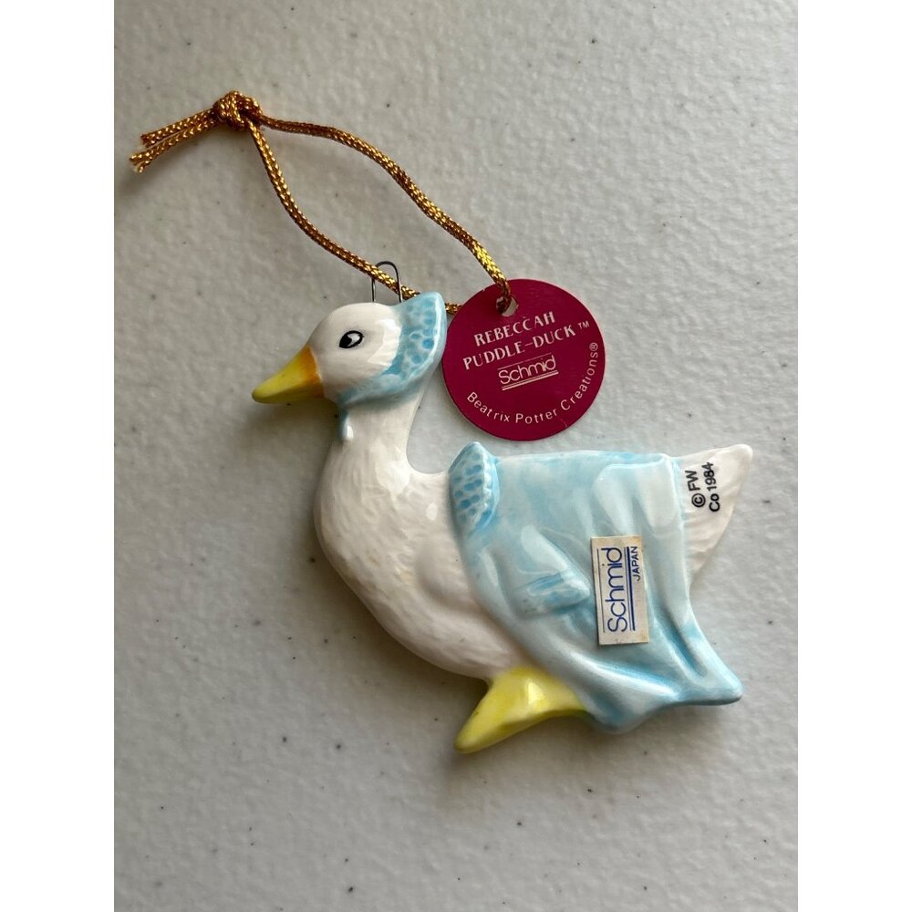 Rebeccah Puddle Duck Collectible Ornament Beatrix Potter Ceramic Figurine 1984